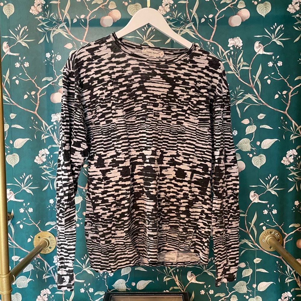 Isabel Marant x H&M long sleeve black and white static shirt